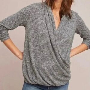 Anthropologie Akemi + Kin Woodruff Waffle Ribbed Knit Wrap Sweater Medium